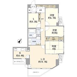 クレストフォルム西葛西パークサイド 3SLDKの間取図画像