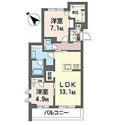 グラン リジエール 2LDKの間取図画像