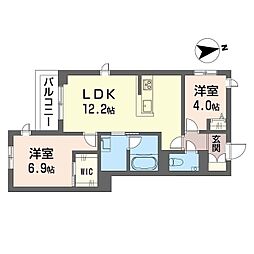 リラフォート大瀬戸 2LDKの間取図画像