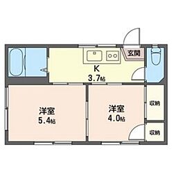 ニュー池の台 2Kの間取図画像