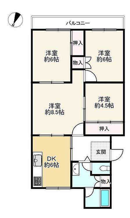 3LDK 間取り