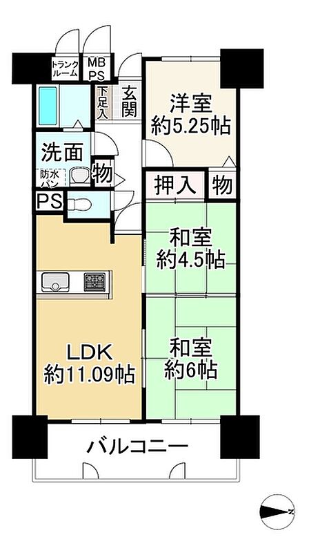3LDK 間取り