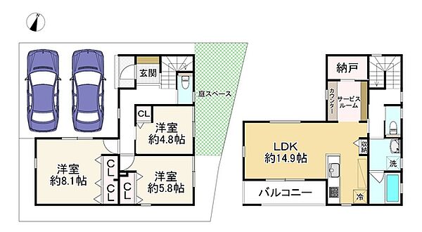 間取りを拡大表示