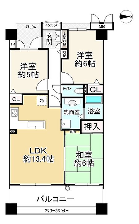 3LDK 間取り