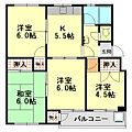 神陵台北住宅65号棟2階4.6万円