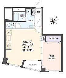 ハイツ中山 1LDKの間取図画像