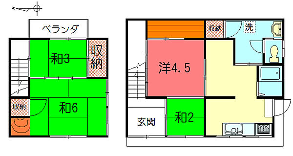 北白川下池田町24貸家 ｜京都府京都市左京区北白川下池田町(賃貸一戸建4DK・--・57.99㎡)の写真 その2