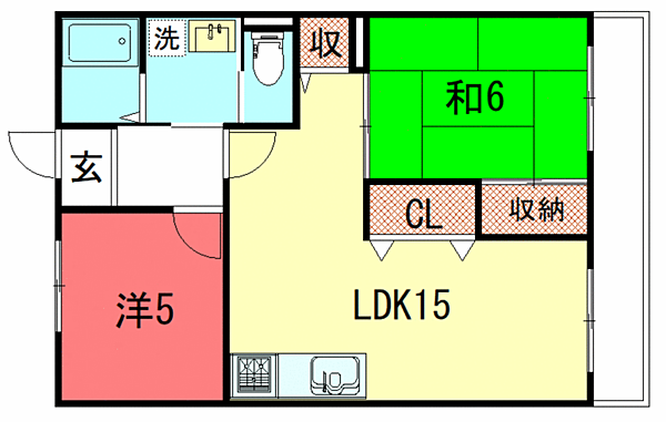 第2くめマンション 207｜京都府京都市左京区高野西開町(賃貸マンション2LDK・2階・56.10㎡)の写真 その2