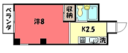 MYシャイン 1Kの間取図画像