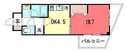 エス・キュート京都下鴨東 1DKの間取図画像
