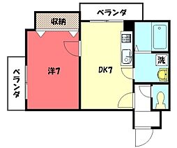 リライブ修学院 1DKの間取図画像