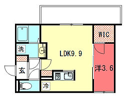 二葉荘東館舎 1LDKの間取図画像