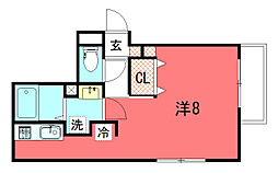 二葉荘東館舎 ワンルームの間取図画像