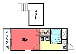 AXIS2M&I ワンルームの間取図画像