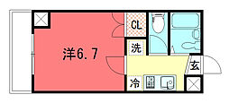 セブンハイム 1Kの間取図画像