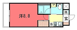 レジディア洛北 1Kの間取図画像