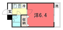 森マンション7 1Kの間取図画像