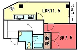 コアロード糺の森 1LDKの間取図画像