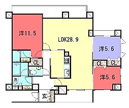 RESIDIA御所東 3LDKの間取図画像