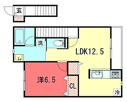 ラパスプラトー 1LDKの間取図画像
