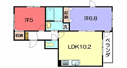ポルトボヌール 2LDKの間取図画像