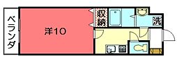 PINE館5 1Kの間取図画像
