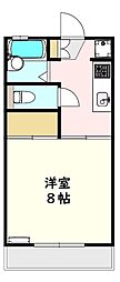 セジュールAN 1Kの間取図画像
