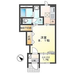 カーサセレーナ 1Kの間取図画像