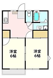 ヴィラ・ルヴィオ 2DKの間取図画像