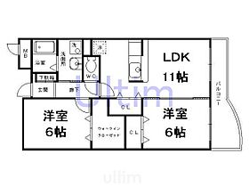 フルール野色  ｜ 京都府京都市伏見区日野野色町（賃貸マンション2LDK・3階・56.57㎡） その2