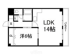 林ビル 1LDKの間取図画像