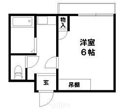 プラザダイエー瀬田 1Kの間取図画像