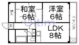 林ビル 2LDKの間取図画像