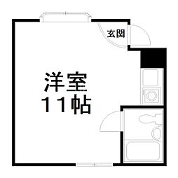 スクエア藤ノ森 ワンルームの間取図画像