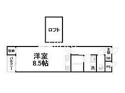 ラパン四条大宮 ワンルームの間取図画像