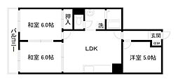 山科セントラルハイツ 3LDKの間取図画像