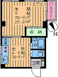 Mビル 1Kの間取図画像