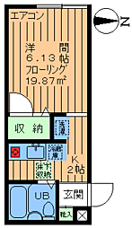 ベルハウス 1Kの間取図画像