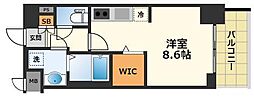 プレサンス名古屋菊井セルカ 10階ワンルームの間取り