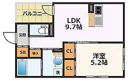 Solskjr（スールシャール） 2階1LDKの間取り