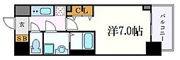 S-RESIDENCE名駅North 6階1Kの間取り