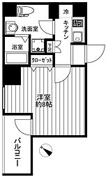 JR京葉線 八丁堀駅 徒歩4分の賃貸マンション 11階1Kの間取り