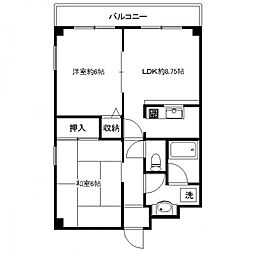 フォンテーヌ・デ・アイラ 2DKの間取図画像