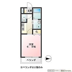 トレセリア椚田 1Kの間取図画像