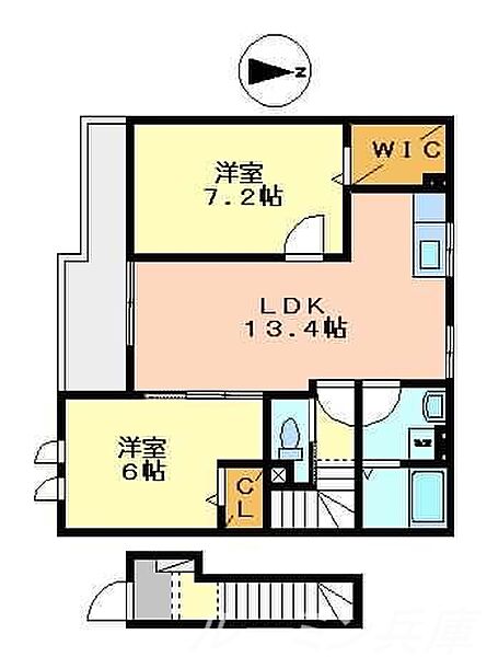 プチネージュ 202｜兵庫県西脇市野村町(賃貸アパート2LDK・2階・59.34㎡)の写真 その2