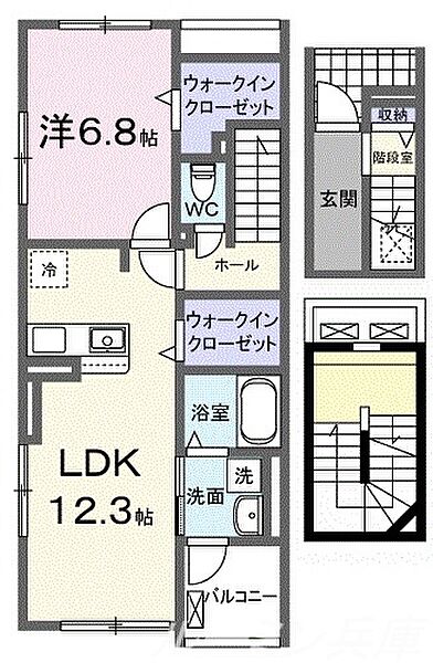 カトレア2 304｜兵庫県小野市黒川町(賃貸アパート1LDK・3階・59.21㎡)の写真 その2