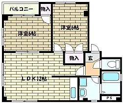 兵庫県神戸市東灘区御影塚町２丁目（賃貸マンション2LDK・1階・52.11㎡） その2