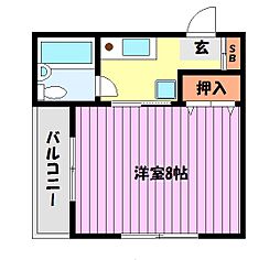 ルミナス御影 1Kの間取図画像