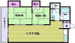 ガーデンハイツ魚崎 2LDKの間取図画像