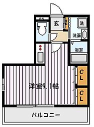 ソフィアコート御影 1Kの間取図画像
